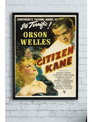 Belirtilmemiş Postermanya (PSTER10571) Citizen Kane-Yurttaş Kane Film Afişi Çerçeveli Tablo (21X30CM)