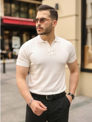 Alyn Wear Erkek Düğmeli Yaka Pamuk Triko Tişört