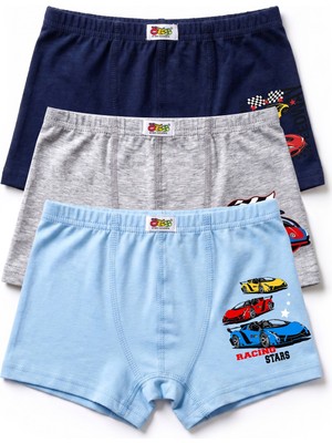 Öts Erkek Çocuk 3’lü Pamuklu Boxer Baskılı Premium Günlük Kullanım (7398-3)