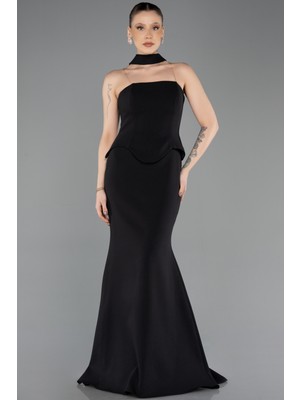Abiyefon Straplez Peplum Kesim Uzun Abiye Elbise ABU5735