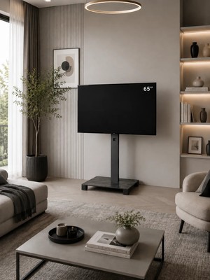 Sonorous Pl 2575 Antrasit Seramik Tablalı Tekerlekli Televizyon Tv Sehpası 40'' - 75'' Inç