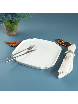 Belirtilmemiş Aryıldız Lunar Kare Servis Tabağı Modern Tasarım Renkli 27 cm