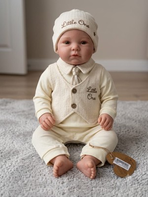 Mini Cayzen Baby Erkek Bebek Kıravatlı Şapkalı Tulum
