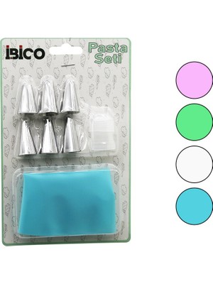 Akıllı Bayi 8pcs Pasta Süsleme Seti 1AD-KREMA Torbası - 6AD-METAL + 1AD-PLASTİK Uç
