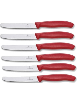 Belirtilmemiş Victorinox 6 Adet Sofra Bıçağı - Mutfak Bıçağı - Küçük Ekmek Bıçağı Swiss Classic Tırtıklı - Isviçr