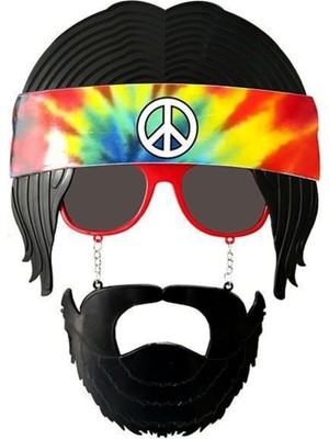 ÖNÇ - PRİME Siyah Saçlı Bandana Tasarımlı Parti Gözlüğü 26X18 cm Nessiworld