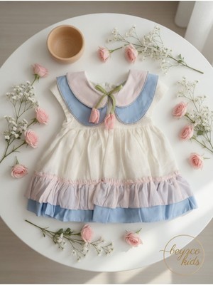 Beyzco Kids Kız Bebek Lale Detaylı Elbise