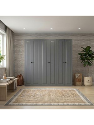 Kenz Life Kenzlife Membran Çamaşır-Kurutma Makinesi Dolabı ve Giysi Dolabı Suyuti Sol Gribyz Çerçeve 180*170*60 Mebran Kapak Mdf Gövde Banyo
