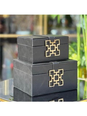 Miarik Design 2 Kareli Deri Kutu 8X16 10X20 cm
