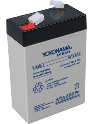 Akıllı Bayi Yokohama Yh-62.8 6 Volt - 2.8 Amper Dik Akü (66X33X97 Mm)
