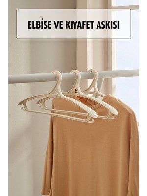 Akıllı Bayi 3 Lü Geniş Kıyafet ve Elbise Askısı Beyaz 43 cm Askı