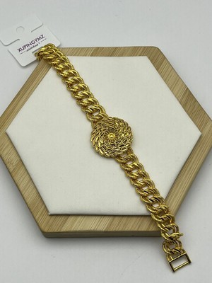 Biju Yılmaz 26_22KB06- Xuping Oval Motifli Gold Altın Kaplama Bileklik