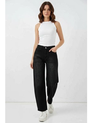 Klins Kids Kadın Yüksek Bel Kot Siyah Pantolon