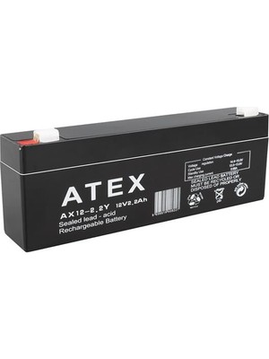 Akıllı Bayi Atex 12 Volt 2 Amper Yatık Uzun Akü (178X34X60 Mm)