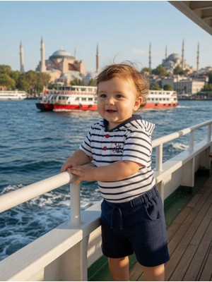 Beyzco Kids Erkek Bebek Müslin Şortlu 2li Takım
