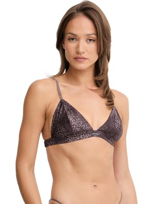 Calvin Klein Kadın Kahverengi Signature Satin Bra LV00QF8392