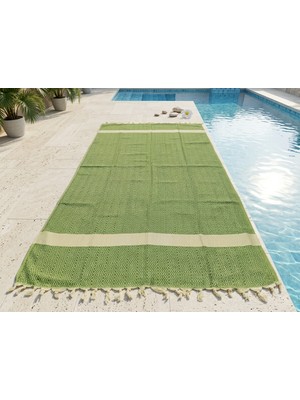 Ludia Ludıa Motifli %100 Pamuk Premium Saçaklı Peştemal Havlu 100X185 cm