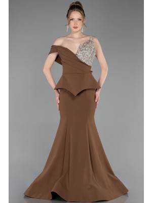 Abiyefon Taş Işlemeli Peplum Kesim Uzun Balık Abiye ABU6153