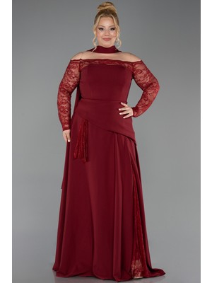 Abiyefon Dantelli Uzun Kol Büyük Beden Abiye ABU5657