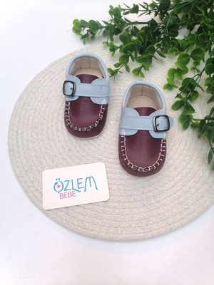 Papulin Kemerli Erkek Bebek Ayakkabısı Bordo