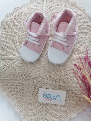 Bot Model Bağcıklı Bebek Ayakkabısı Açık Pembe