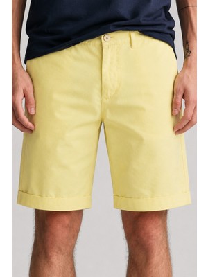 Gant Men's Regular Fit Allister Sunfaded Chino Bermuda Yellow Shorts Erkek Kanvas Bermuda Şort Sarı