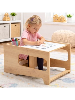 Asrimo Stepup Çalışma Masası Olabilen Montessori Tırmanma Kulesi
