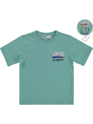 Civil Boys Skate Dog Baskılı 2-5 Yaş Tişört - Yeşil