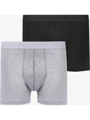 Bolero Erkek Loose Fit 2'li Boxer Siyah Gri