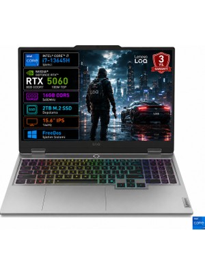 Lenovo Loq 15IRX10 83JE01BETR-01 I7-13645HX 16GB 2tb SSD RTX5060 8gb Tgp 100W 15.6" IPS 144Hz Freedos Taşınabilir Bilgisayar