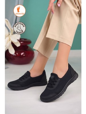 Albishoes Kadın Anne Bağcıksız Rahat Taban Günlük Yürüyüş Babet Ayakkabı Anatomik Spor Ayakkabı