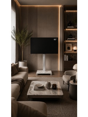 Sonorous Pl 2575 Palisandro Seramik Tablalı Tekerlekli Televizyon Tv Sehpası 40'' - 75'' Inç