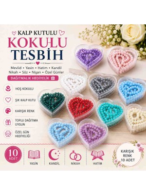 Öztürk Konsept 🌸 Kalp Kutulu Kokulu Tesbih Mevlid Hediyelik – Yasin, Mevlüt, Hatim, Kandil, Nikah ve Özel Gün Dağıtmalık Kokulu Tesbih Set