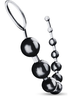 Anal Beads Pull Ring Tutma Halkalı Dereceli Toplar Silikon Siyah Anal Boncuk Boğumlu Silikon Yok