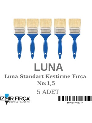 Izmir Fırça Luna Standart Kestirme Fırça No:1,5 (5 Adet )