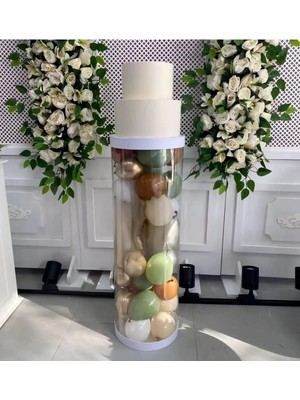 Gold Center Pvc Sütün 90 cm Silindir Doğum Günü Pasta Standı