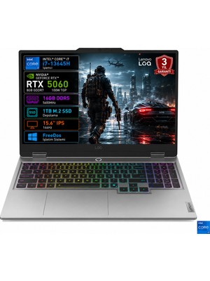 Lenovo Loq 15IRX10 83JE01BETR I7-13645HX 16GB 1tb SSD RTX5060 8gb Tgp 100W 15.6" IPS 144Hz Freedos Taşınabilir Bilgisayar