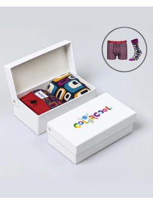 Bolero 70S Vibes Retro Desen Boxer ve Çorap