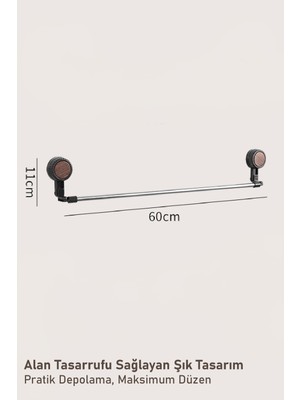 Vakumlu Açılandırılabilir Çok Amaçlı Askılık – 60 x 11 cm