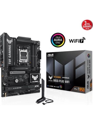 ASUS TUF GAMING B850-PLUS WIFI AMD B850 AM5 DDR5 8000 DP HDMI 3x M2 USB3.2 Gen 2x2 WiFi 7 + BT AURA RGB 2.5Gbit LAN ATX