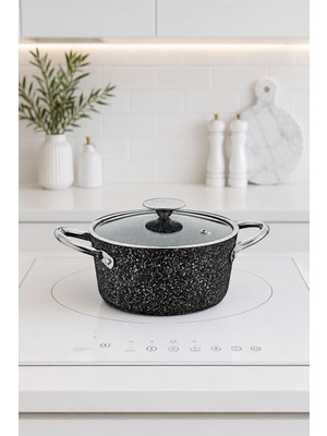 Cocinero 3316 Antrasit 24 cm Granit Derin Tek Tencere