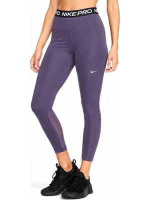 Nike Dri Fit Pro 365 Womens Tight File Detaylı Yüksek Bel Kadın Antreman Taytı Mor