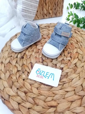 Bot Model Cırtcırtlı Bebek Ayakkabısı Gri