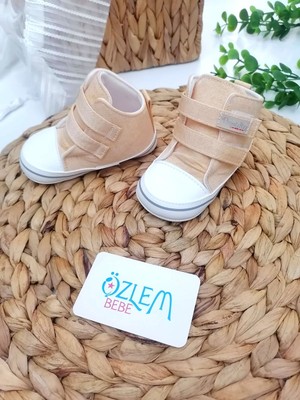 Bot Model Cırtcırtlı Bebek Ayakkabısı Sütlü Kahve