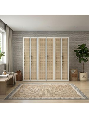 Kenz Life Kenzlife Çamaşır-Kurutma Makinesi Dolabı ve Giysi Dolabı Suyuti Sol Mat Beyaz 180*170*60 Hazeran Kare Kapak Mdf Gövde