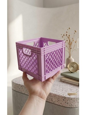 Uranos Lavanta Pembesi Mini Dekoratif Süt Kasası / Saklama Kutusu - 3D Baskı