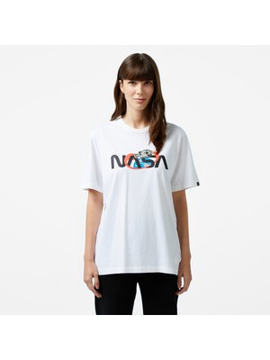 Alpha Industries  Nasa Space Unisex Beyaz T-Shirt