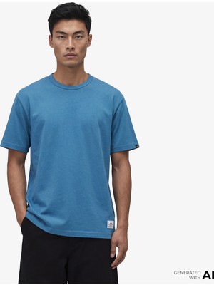 Alpha Industries Essential Erkek Mavi T-Shirt