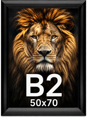 OfisDS B2 50X70 Siyah Alüminyum Çerçeve Açılır Kapanır Gönye Köşe 25MM