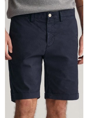 Gant Men's Regular Fit Allister Sunfaded Chino Bermuda Navy Shorts Erkek Kanvas Bermuda Şort Lacivert